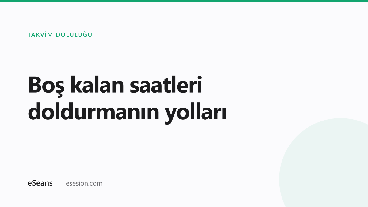 Randevu takviminde boş kalan saatler